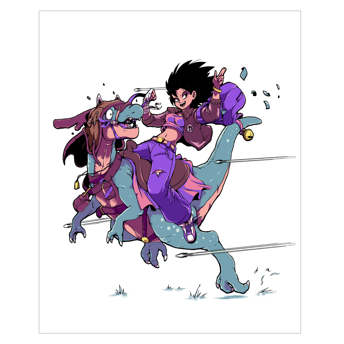 Dino Rider - Poster Print