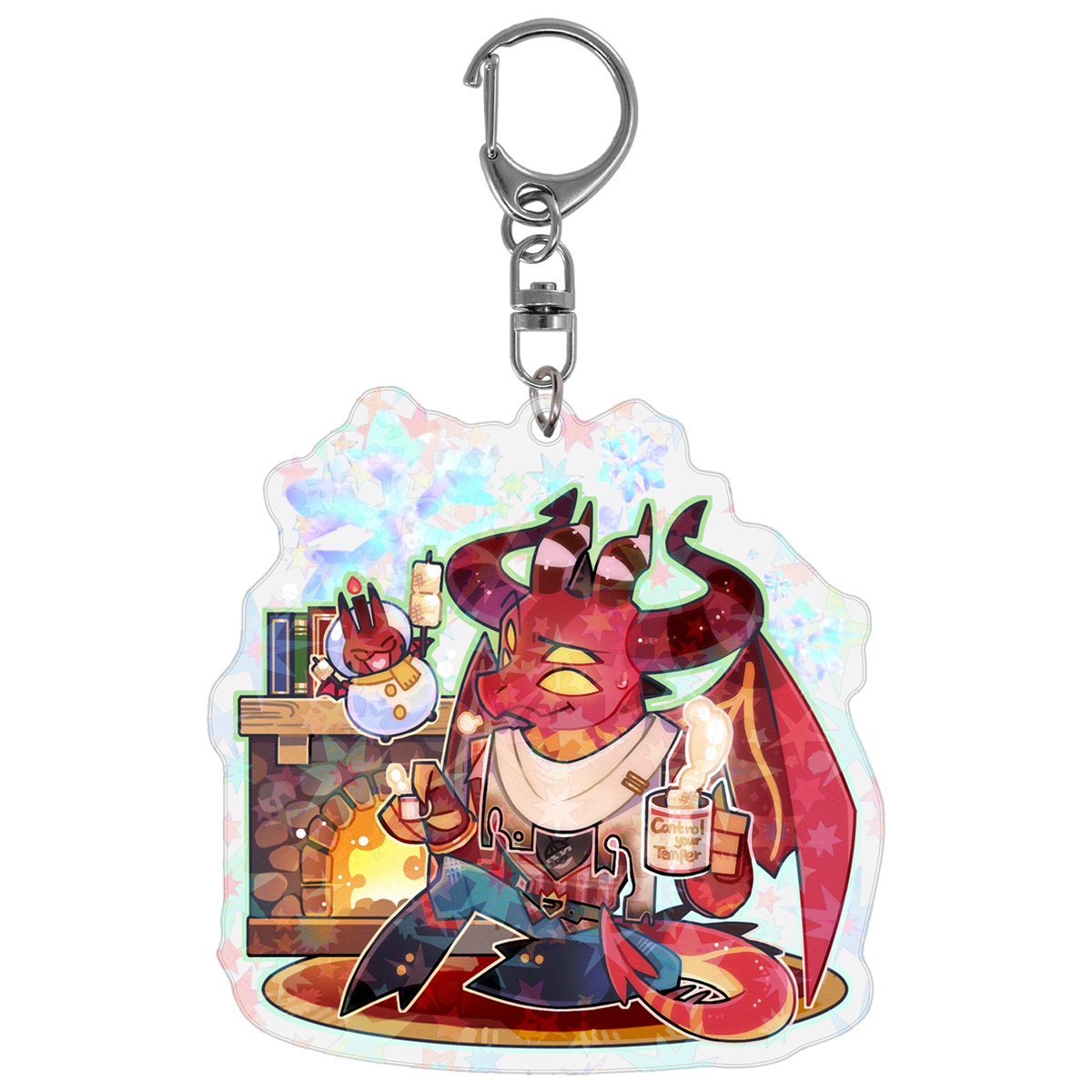 Satan - Cozy Winter - Holographic Keychain *LIMITED STOCK*