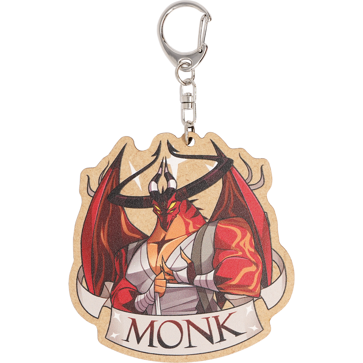 Monk Satan - Wooden Keychain *LIMITED STOCK*